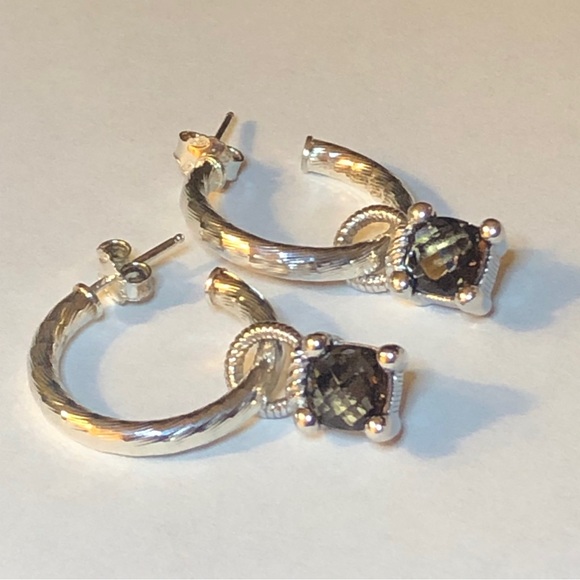 Judith Ripka Smoky Quartz Compose Eaarings - Picture 2 of 7